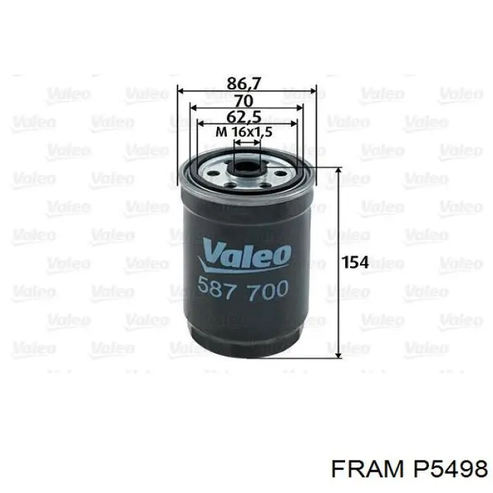 P5498 Fram фільтр паливний