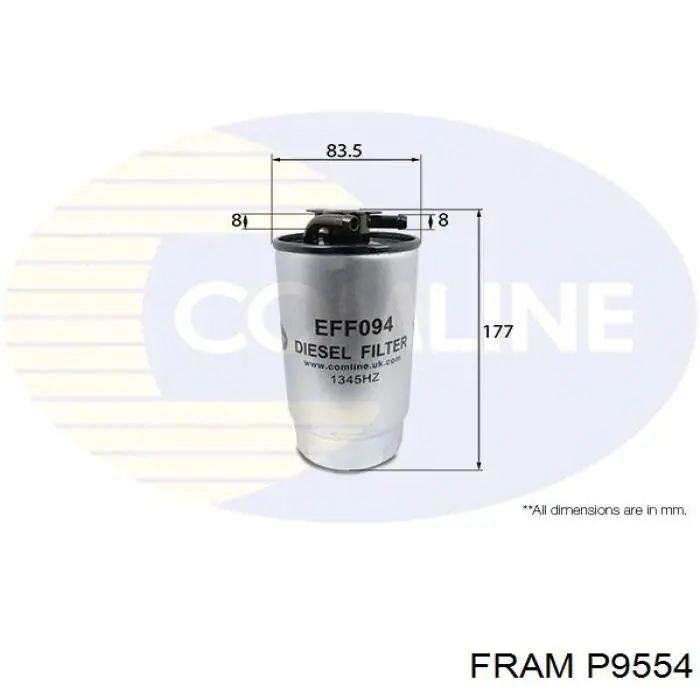 Паливний фільтр P9554 Fram
