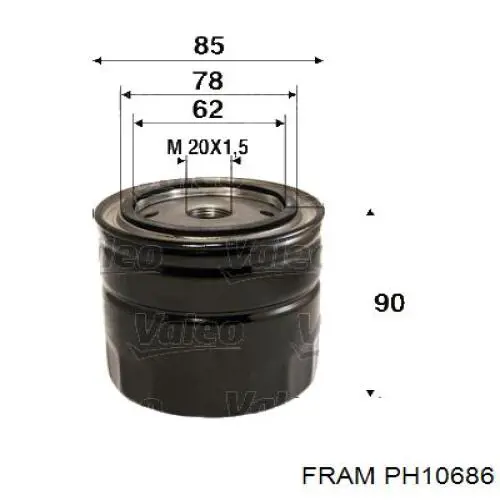 PH10686 Fram фільтр масляний