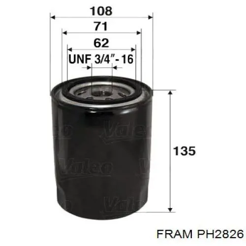 PH2826 Fram фільтр масляний