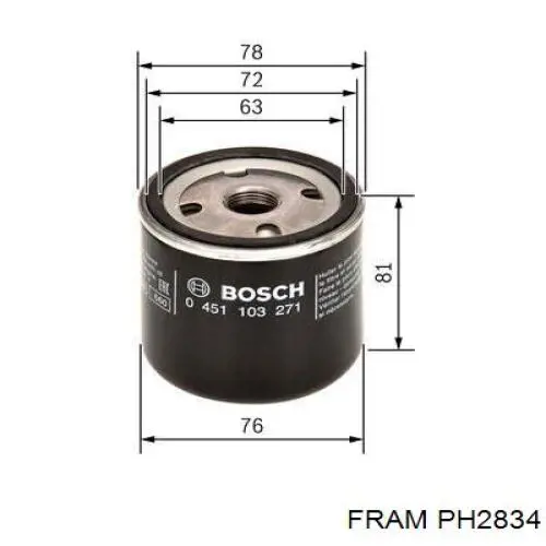 PH2834 Fram Фільтр масла