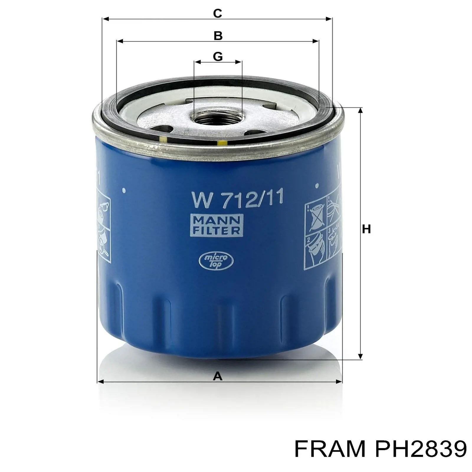 PH2839 Fram фільтр масляний