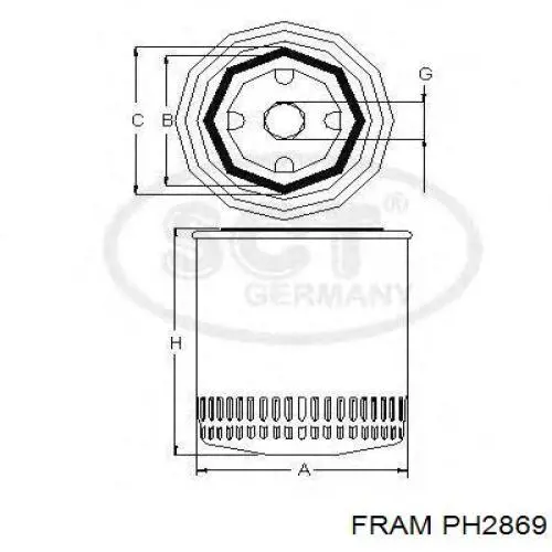 Фільтр масляний PH2869 Fram