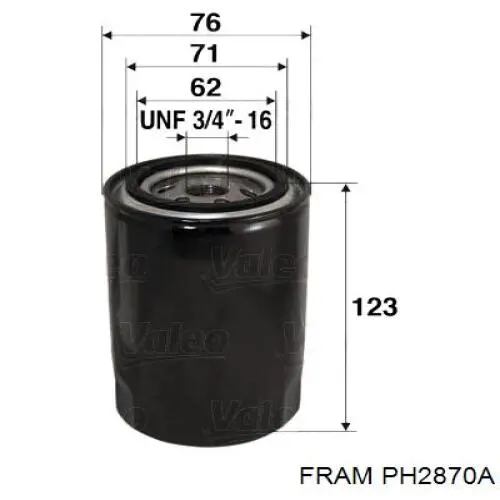 PH2870A Fram фільтр масляний