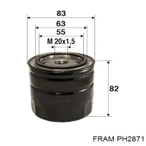 Масляний фільтр двигуна Fram PH2871 ціна, від 7.20 USD