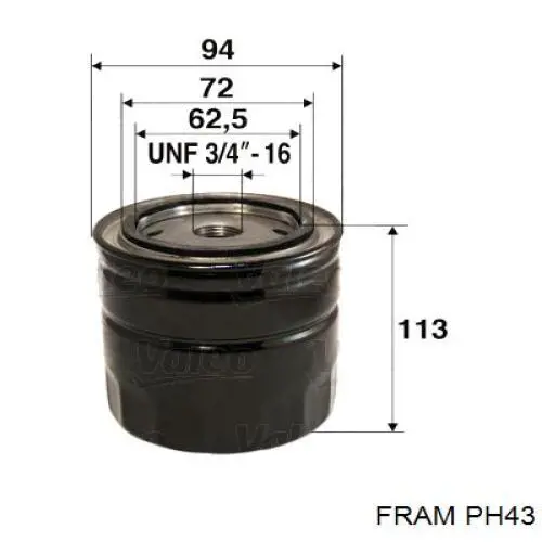 PH43 Fram фільтр масляний
