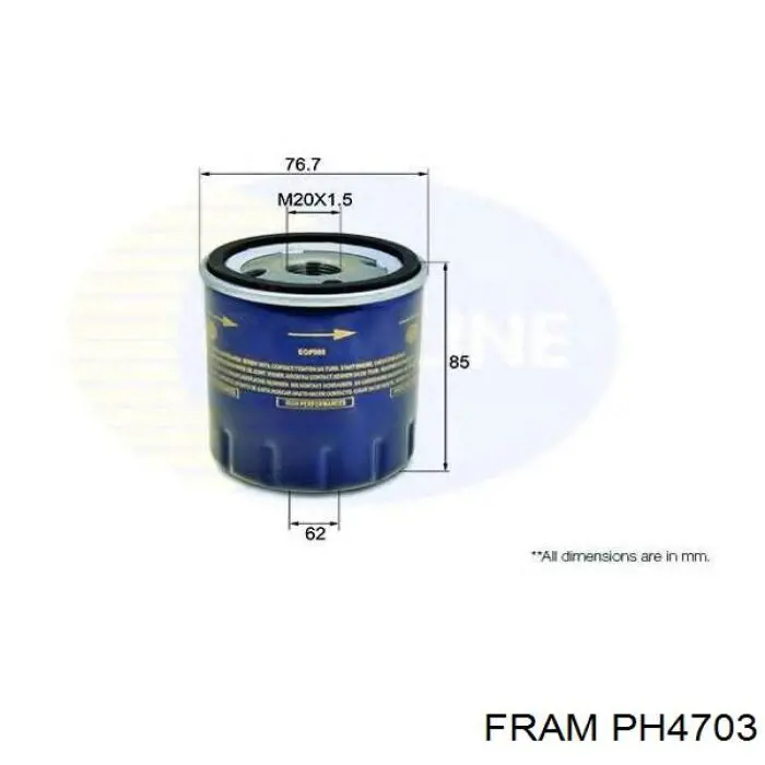 PH4703 Fram фільтр масляний