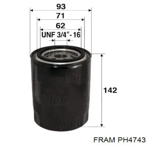 Масляний фільтр двигуна Fram PH4743 ціна, від 7.41 USD