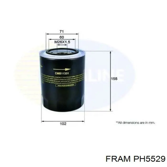 Масляний фільтр PH5529 Fram