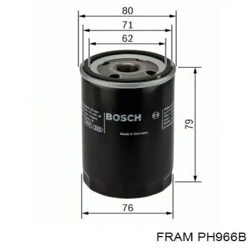Масляний фільтр двигуна Fram PH966B ціна, від 3.38 USD