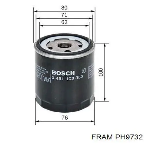 PH9732 Fram Фільтр масла