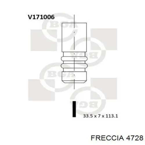 Клапан впускний FR4728 Freccia