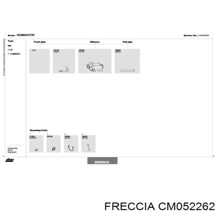 Розподільний вал двигуна випускний Freccia CM052262