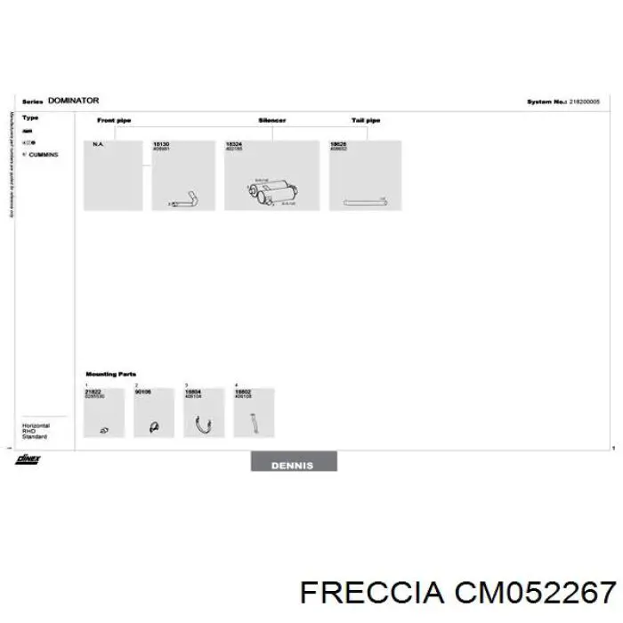 Купити CM052267 Freccia Розподільний вал двигуна випускний