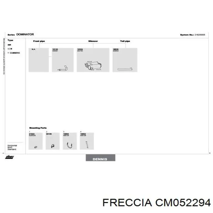 Купити CM052294 Freccia Розподільний вал двигуна випускний