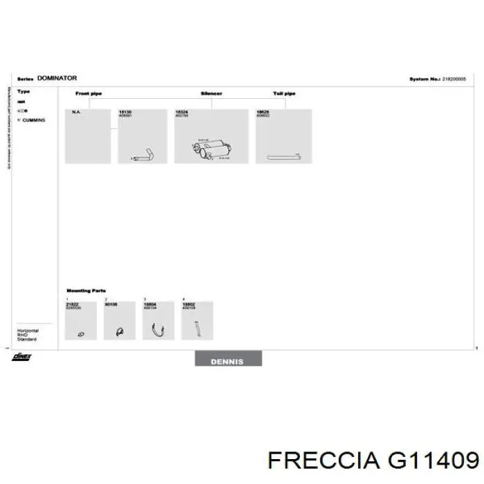 Купити G11409 Freccia Направляюча клапана, випускного