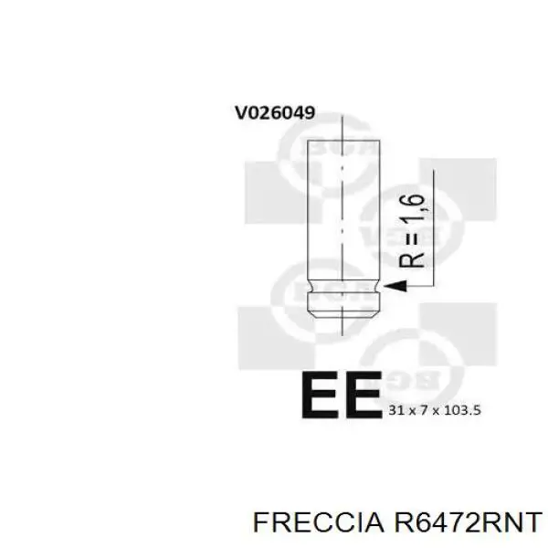 R6472RNT Freccia клапан випускний