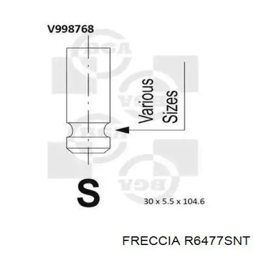 R6477SNT Freccia клапан впускний