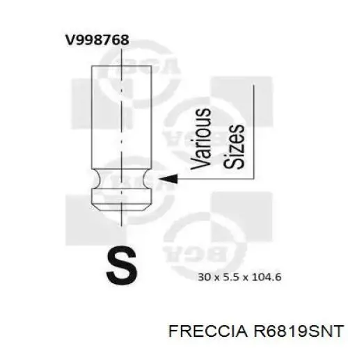 R6819 Freccia клапан впускний