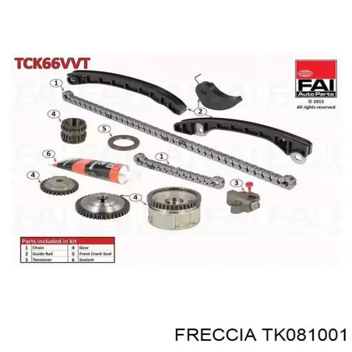 Ланцюг ГРМ, комплект Freccia TK081001 ціна, від 133.15 USD