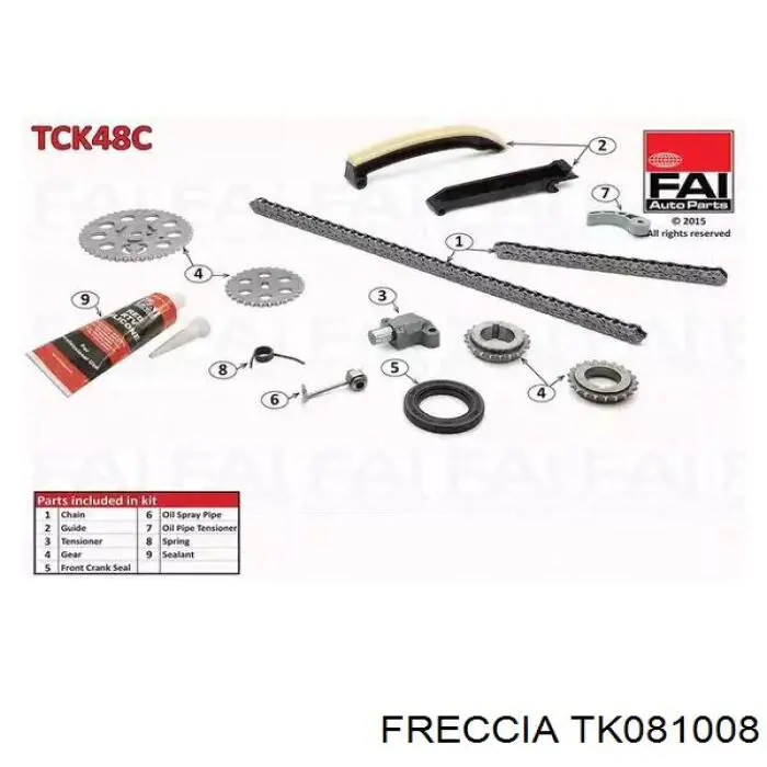 Комплект ланцюга ГРМ TK081008 Freccia