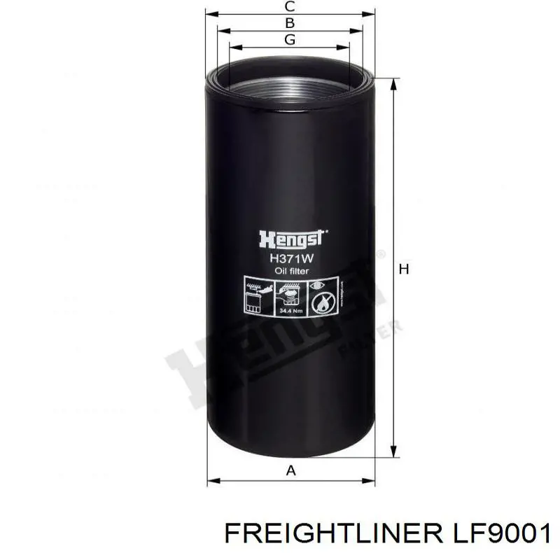 LF9001 Freightliner Фільтр масла