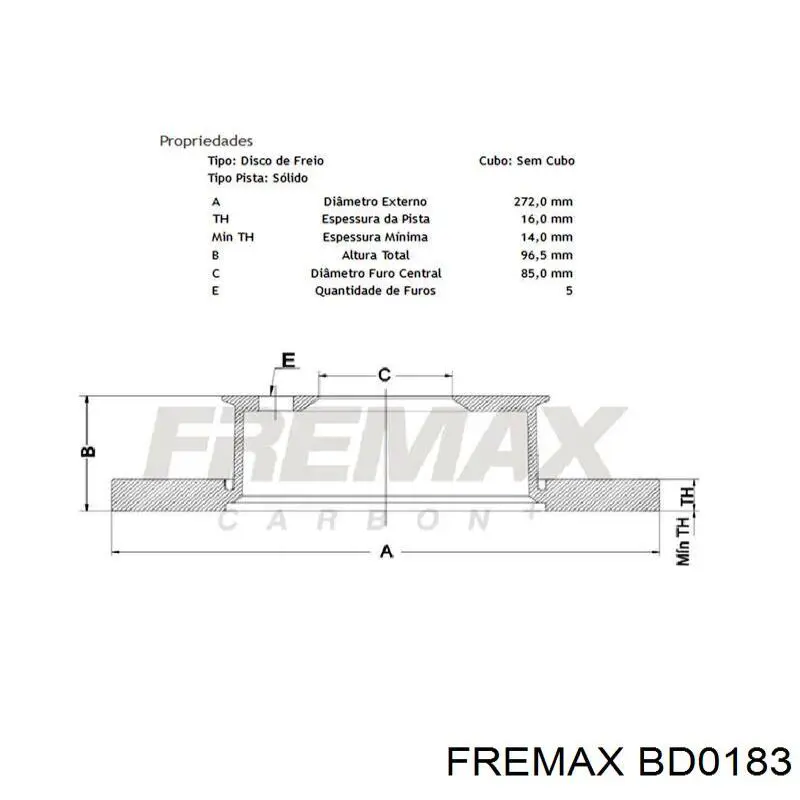 Задні дискові гальма Fremax BD0183 ціна, від 41.64 USD