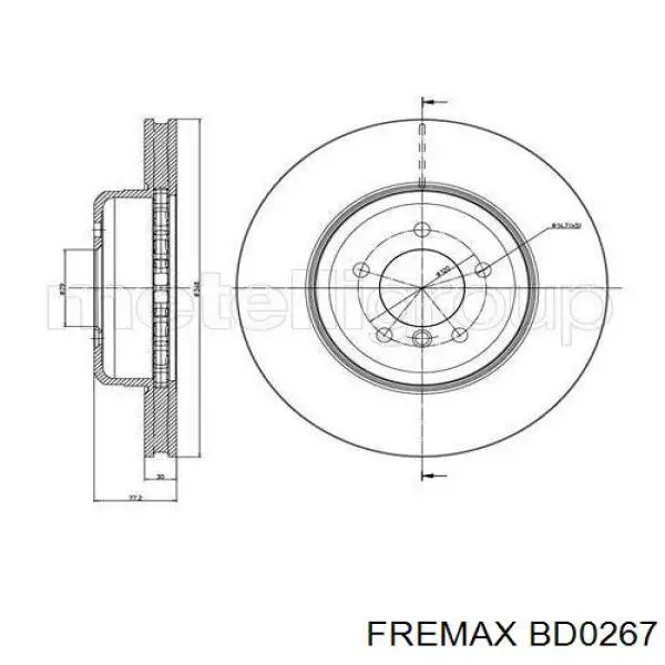 BD0267 Fremax Гальмо дискове переднє