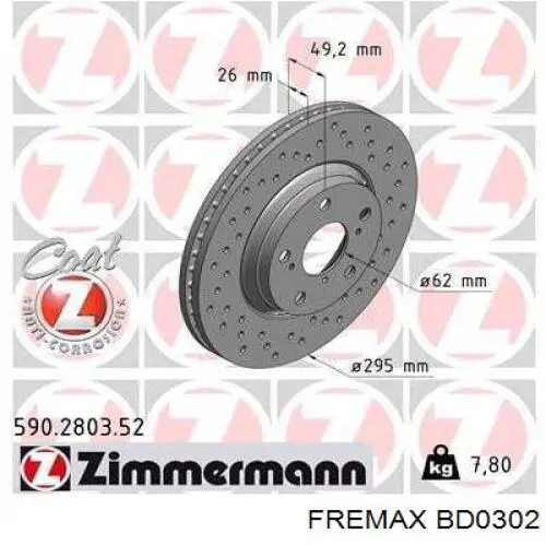 Купити BD0302 Fremax Ротор гальмівний