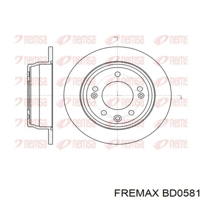 Купити BD0581 Fremax Диск заднього гальма