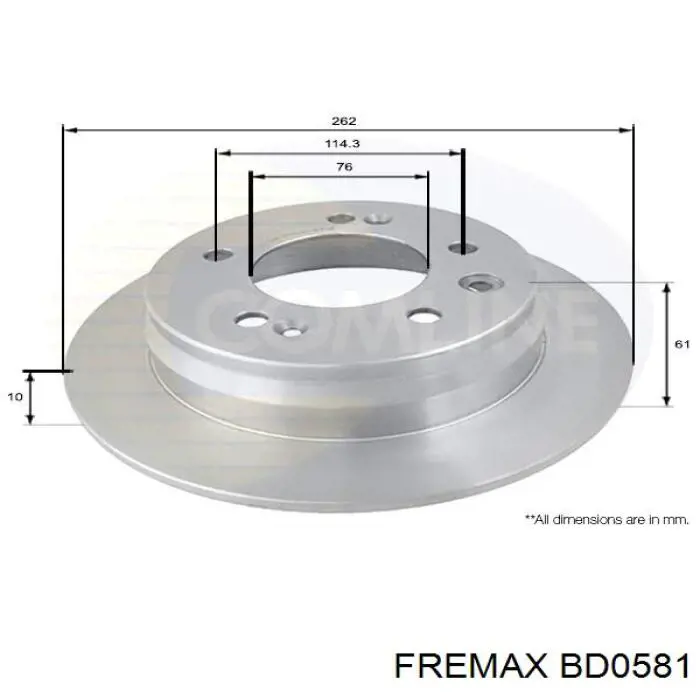 Гальмівні диски BD0581 Fremax