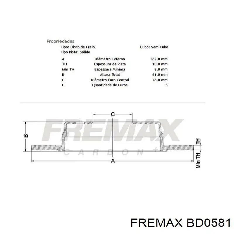 Задні дискові гальма Fremax BD0581 ціна, від 26.89 USD