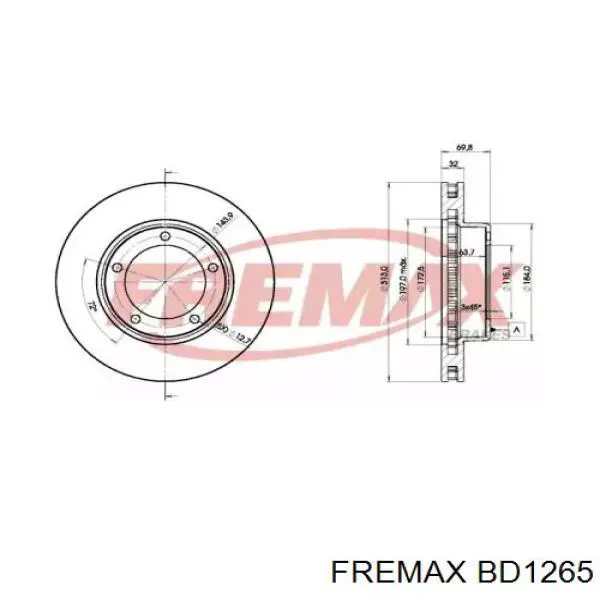 BD1265 Fremax диск гальмівний передній
