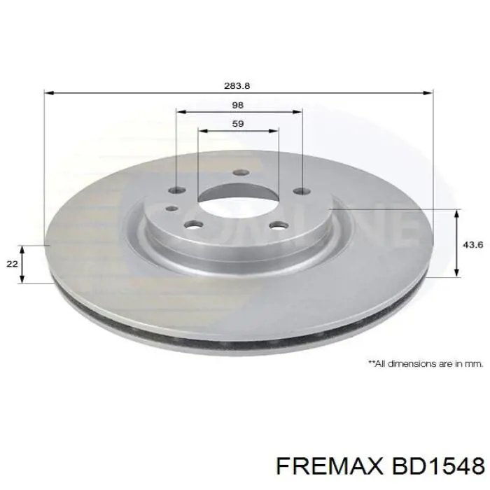 Гальмівні диски передні BD1548 Fremax