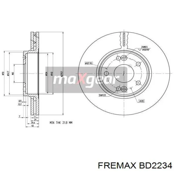 Купити BD2234 Fremax Ротор гальмівний