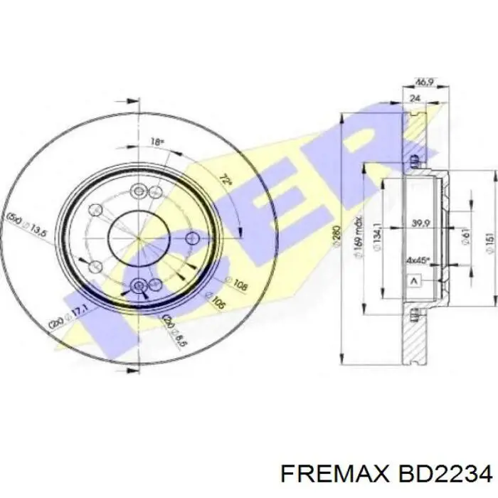 Гальмівні диски передні BD2234 Fremax