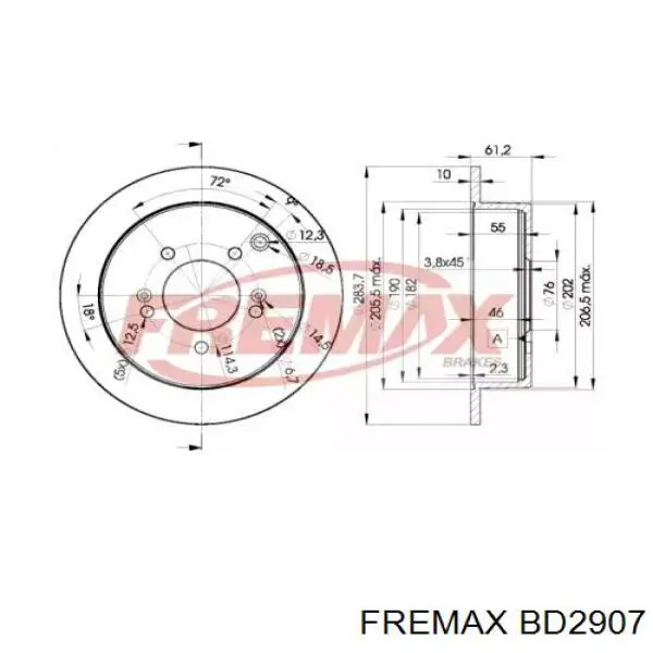 Диск гальмівний задній BD2907 Fremax