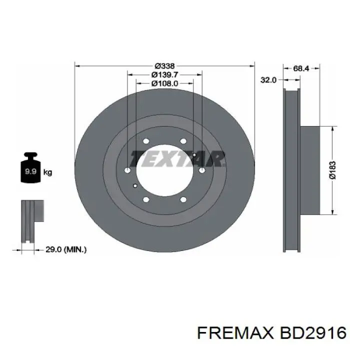Купити BD2916 Fremax Ротор гальмівний