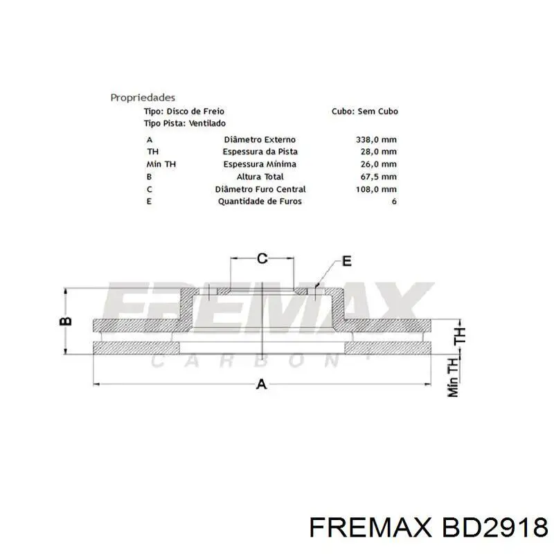 Гальмівні диски передні BD2918 Fremax