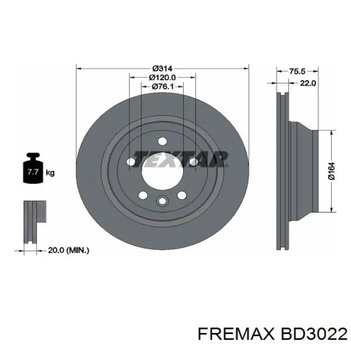 Диск гальмівний задній Fremax BD3022
