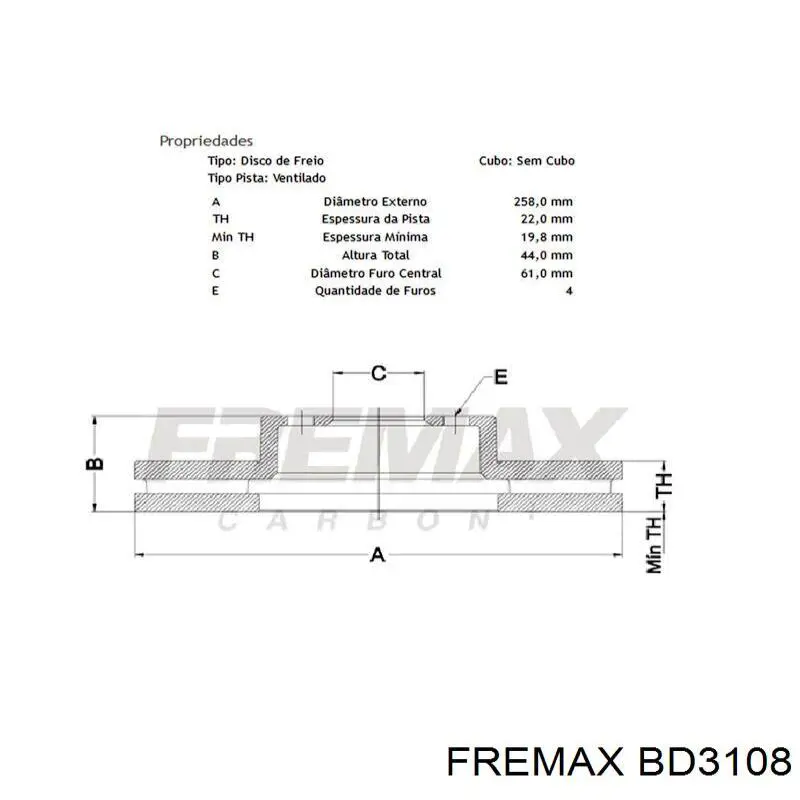 Купити BD3108 Fremax Ротор гальмівний