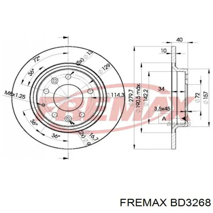 Диск гальмівний задній BD3268 Fremax