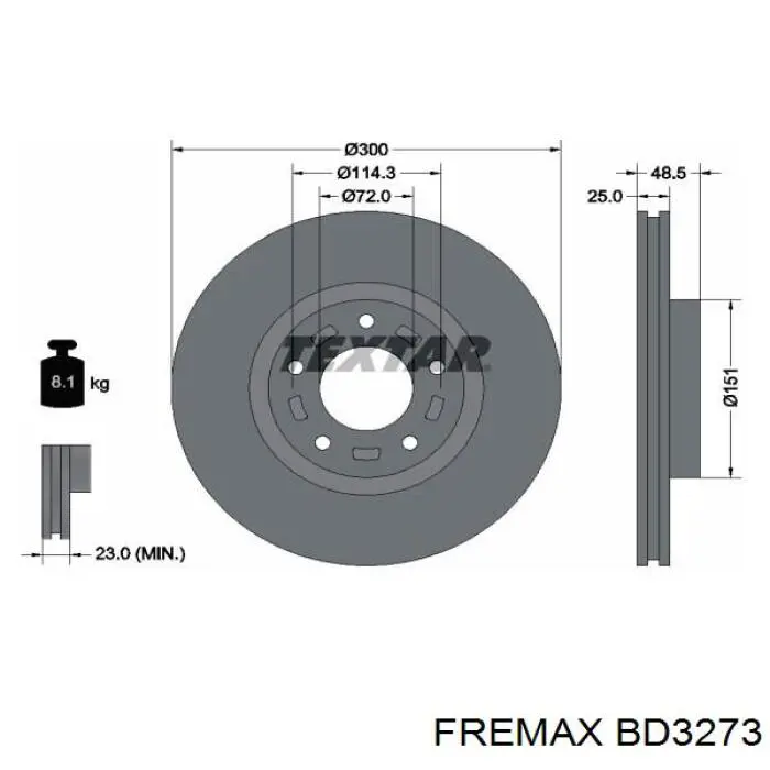 Купити BD3273 Fremax Ротор гальмівний