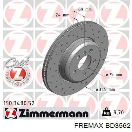 BD3562 Fremax Дискові гальма