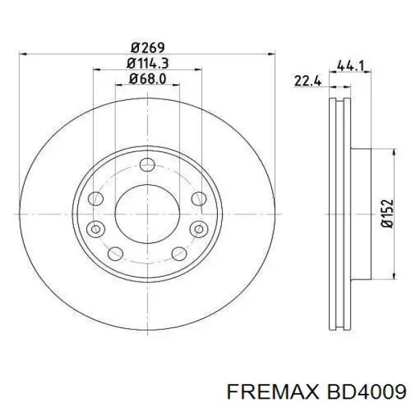 Гальмівні диски передні BD4009 Fremax