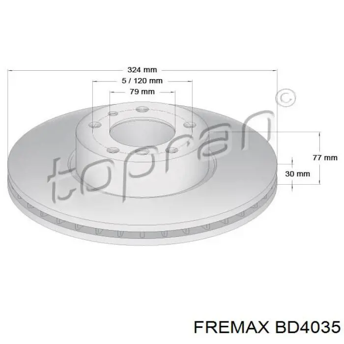 Диск гальмівний передній BD4035 Fremax