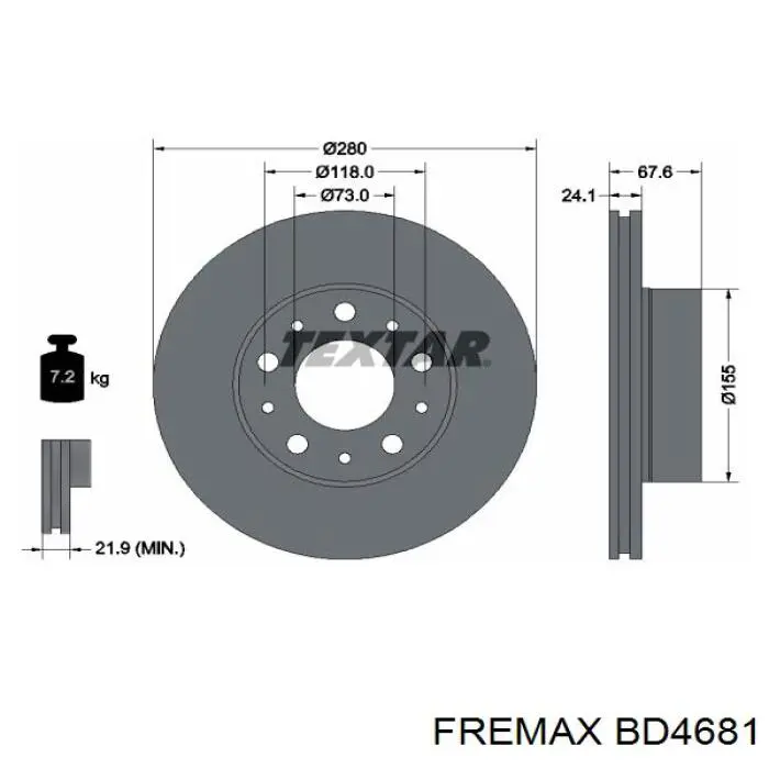 Гальмівні диски передні BD4681 Fremax