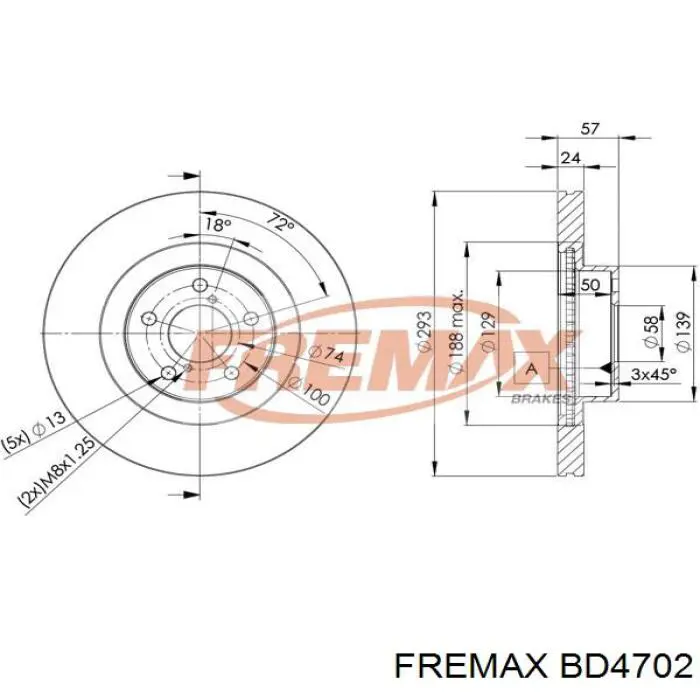 Диск переднього гальма Fremax BD4702 ціна, від 48.54 USD