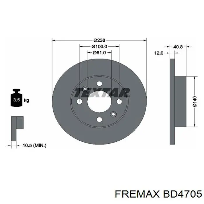 Гальмівні диски передні BD4705 Fremax