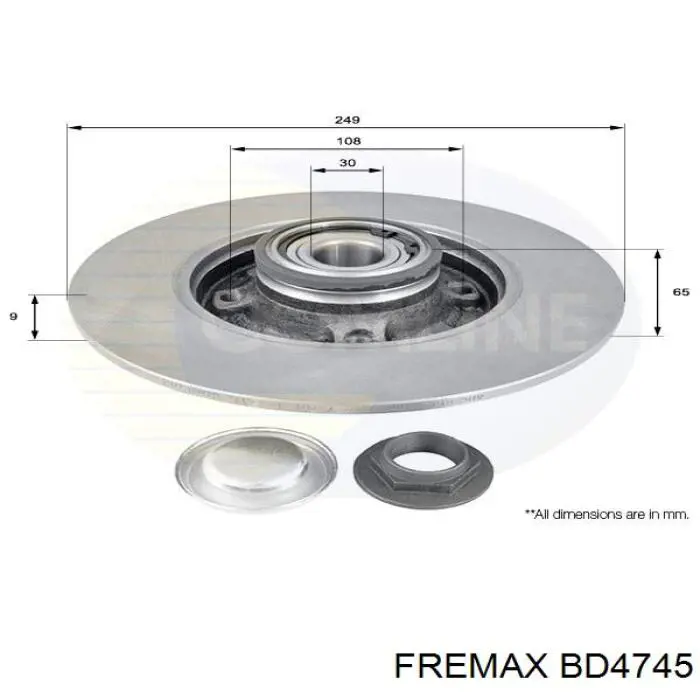 Диск гальмівний задній BD4745 Fremax